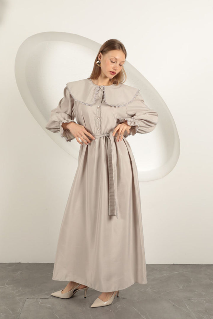 KKT Modal Fabric Lace Women's Dress-Stone - Kendale Lakes