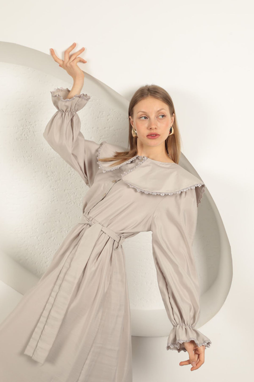 KKT Modal Fabric Lace Women's Dress-Stone - Kendale Lakes
