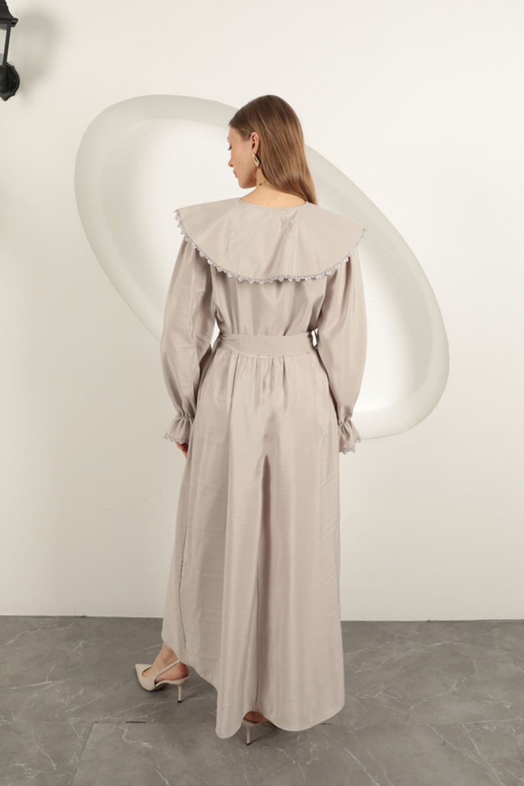 KKT Modal Fabric Lace Women's Dress-Stone - Kendale Lakes