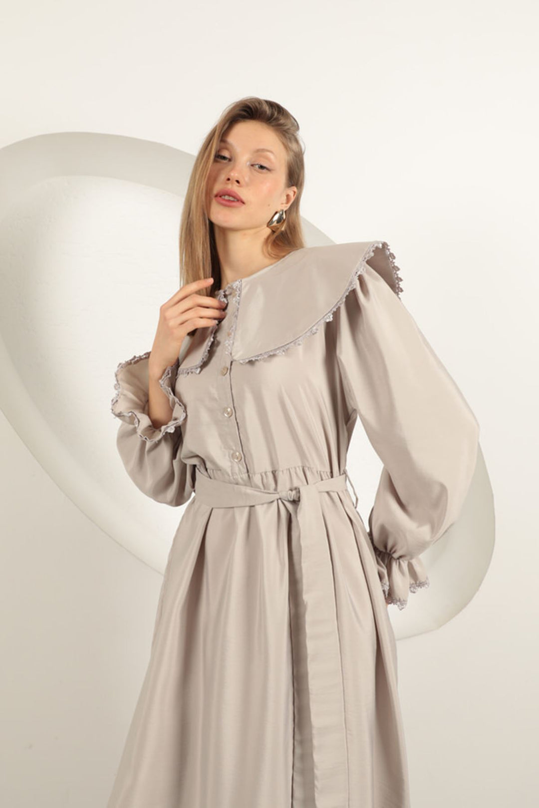 KKT Modal Fabric Lace Women's Dress-Stone - Kendale Lakes