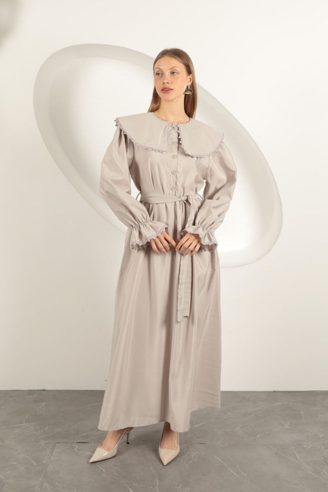 KKT Modal Fabric Lace Women's Dress-Stone - Kendale Lakes