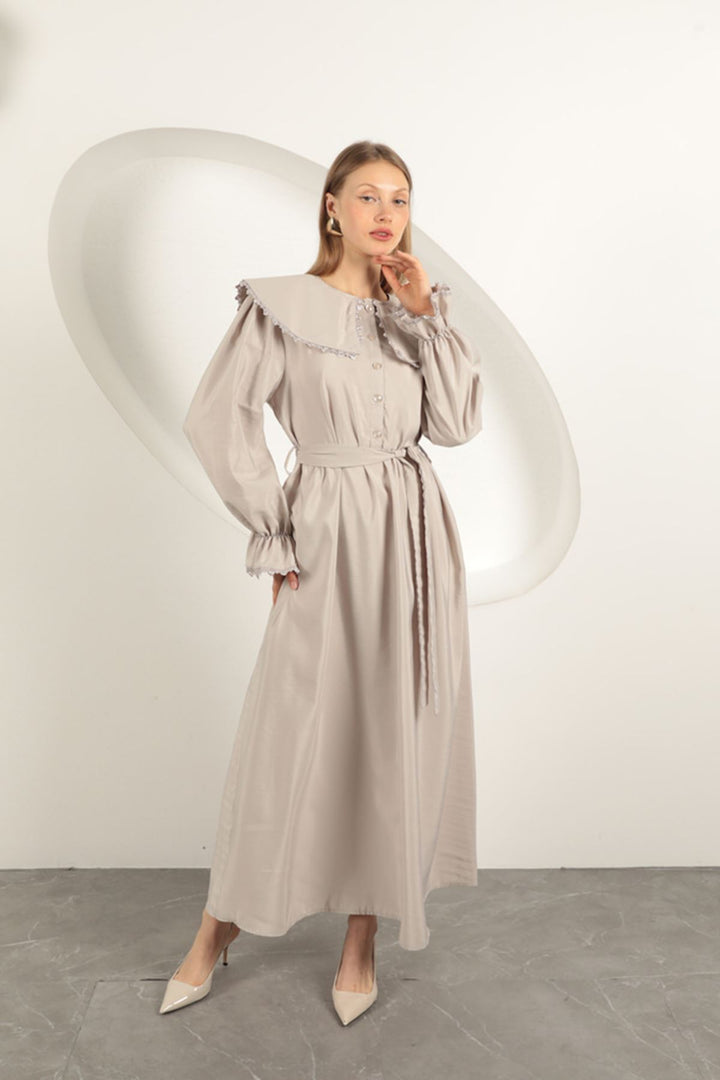 KKT Modal Fabric Lace Women's Dress-Stone - Kendale Lakes