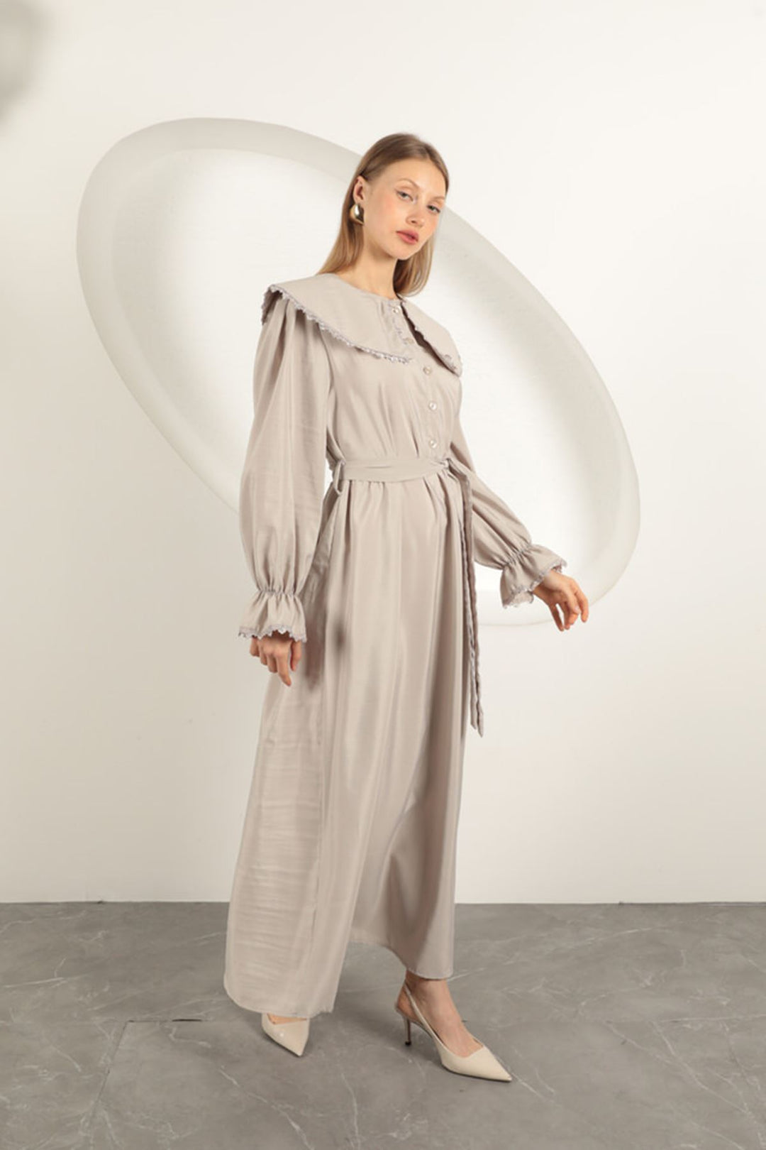 KKT Modal Fabric Lace Women's Dress-Stone - Kendale Lakes