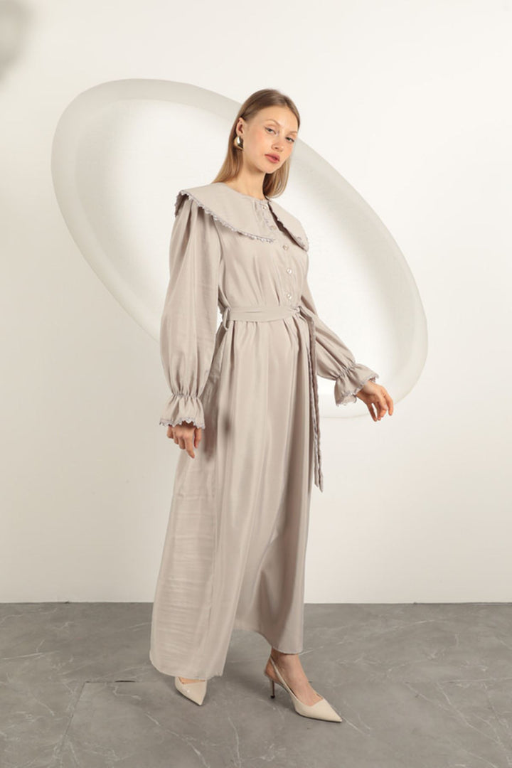 KKT Modal Fabric Lace Women's Dress-Stone - Kendale Lakes