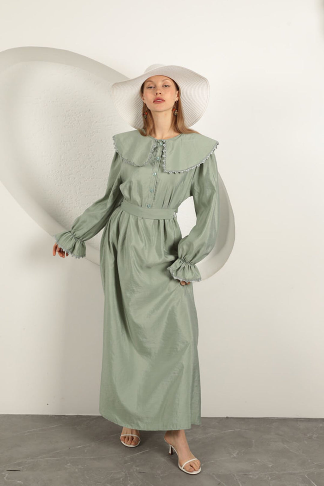 KKT Modal Fabric Lace Women's Dress-Mint - Ternopil