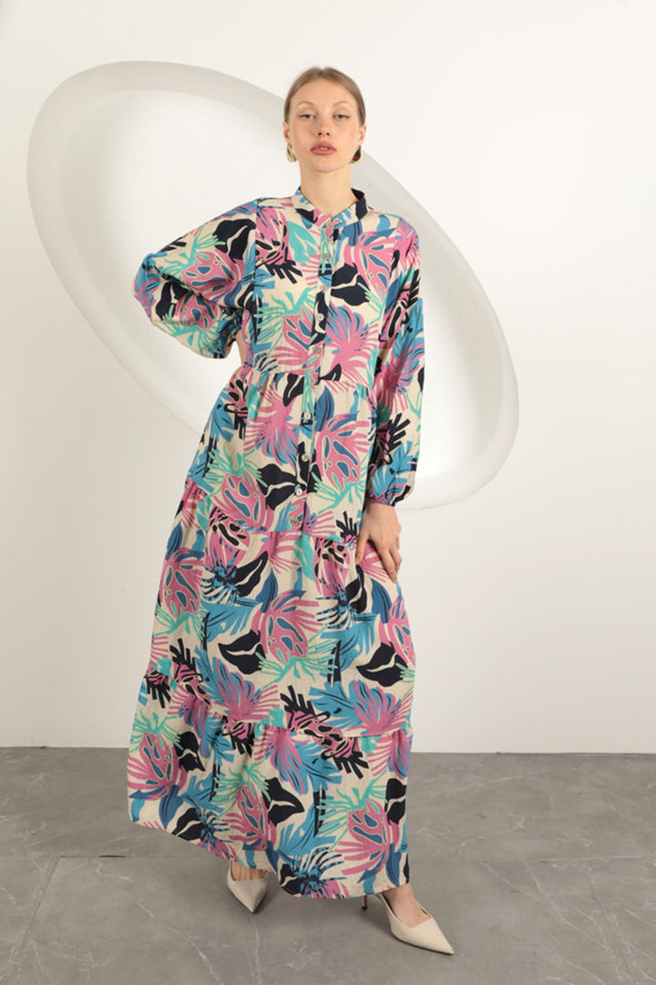 KKT Palm Tree Pattern Dress-Blue - Loughborough