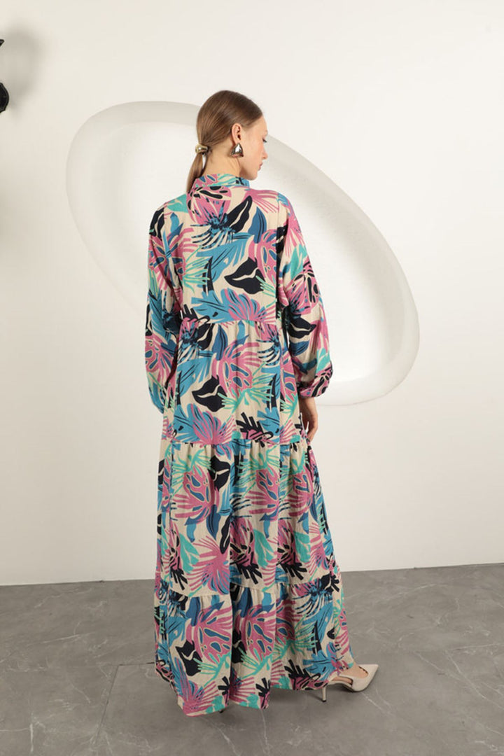 KKT Palm Tree Pattern Dress-Blue - Loughborough