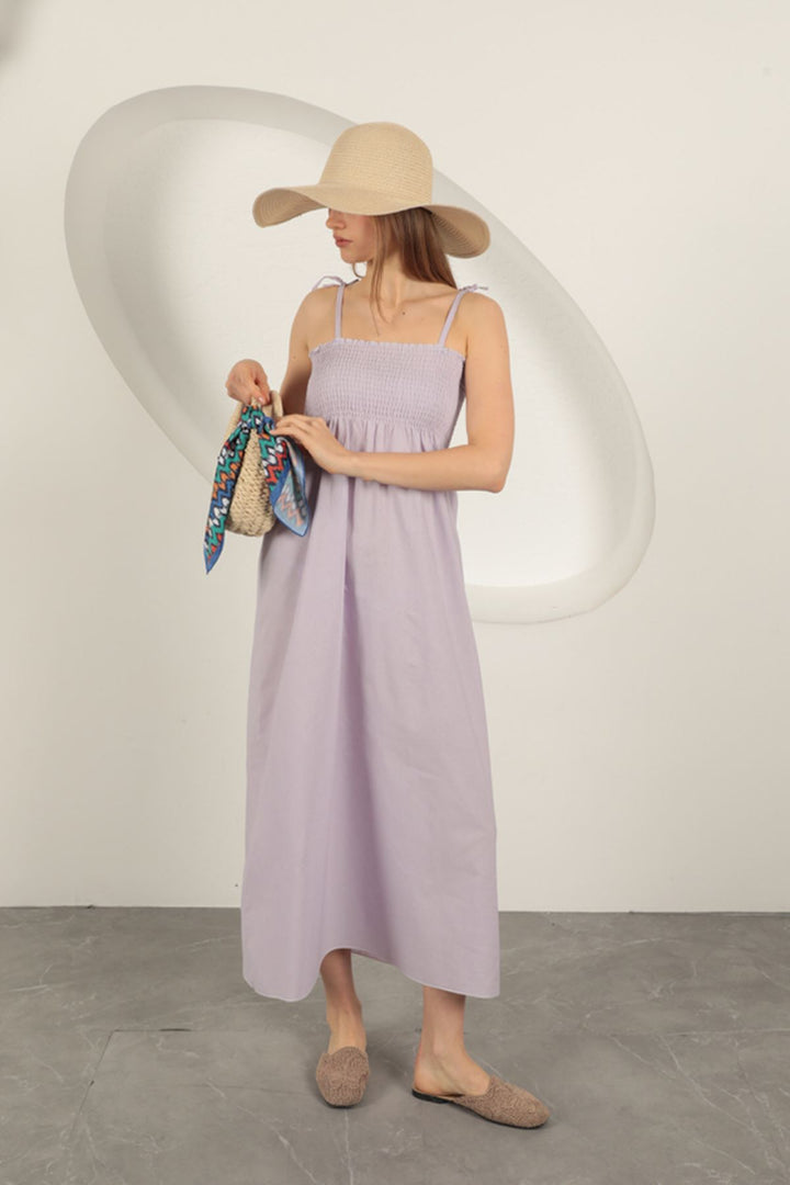 KKT Knitted Fabric Gipel Strap Dress-Lilac - Catonsville