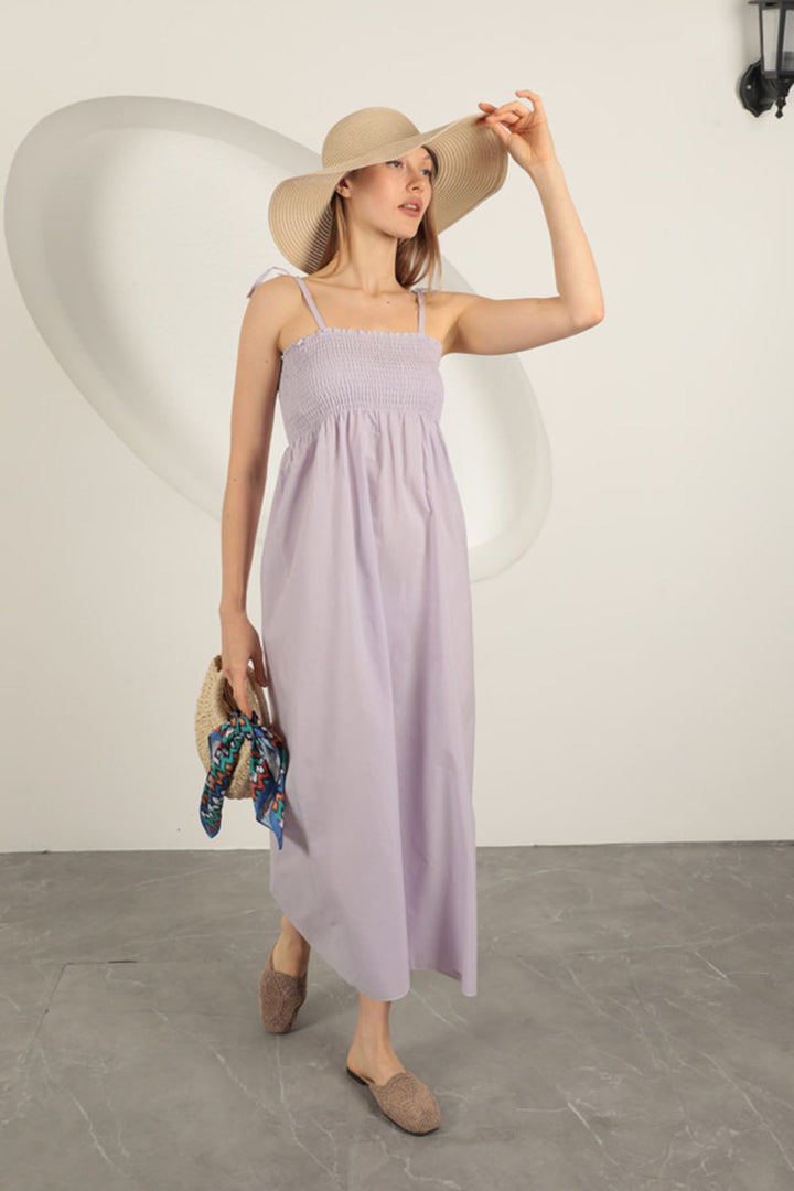 KKT Knitted Fabric Gipel Strap Dress-Lilac - Catonsville