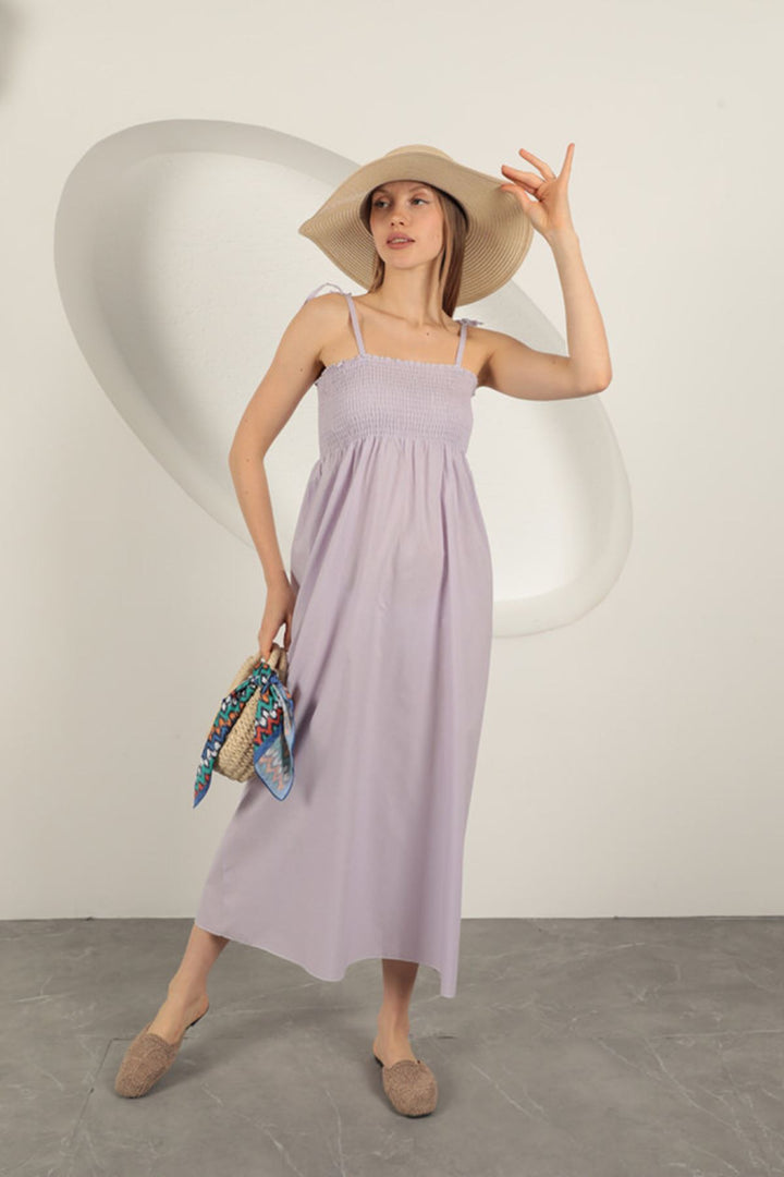 KKT Knitted Fabric Gipel Strap Dress-Lilac - Catonsville