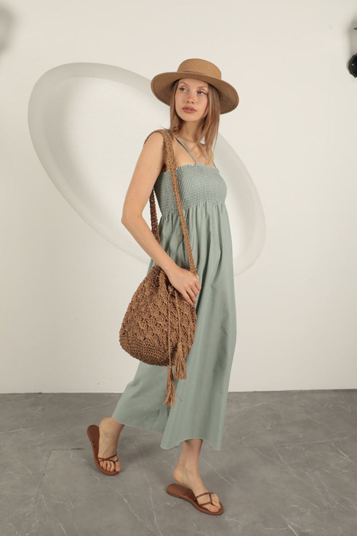 KKT Knitted Fabric Suspender Dress-Mint - Huixquilucan