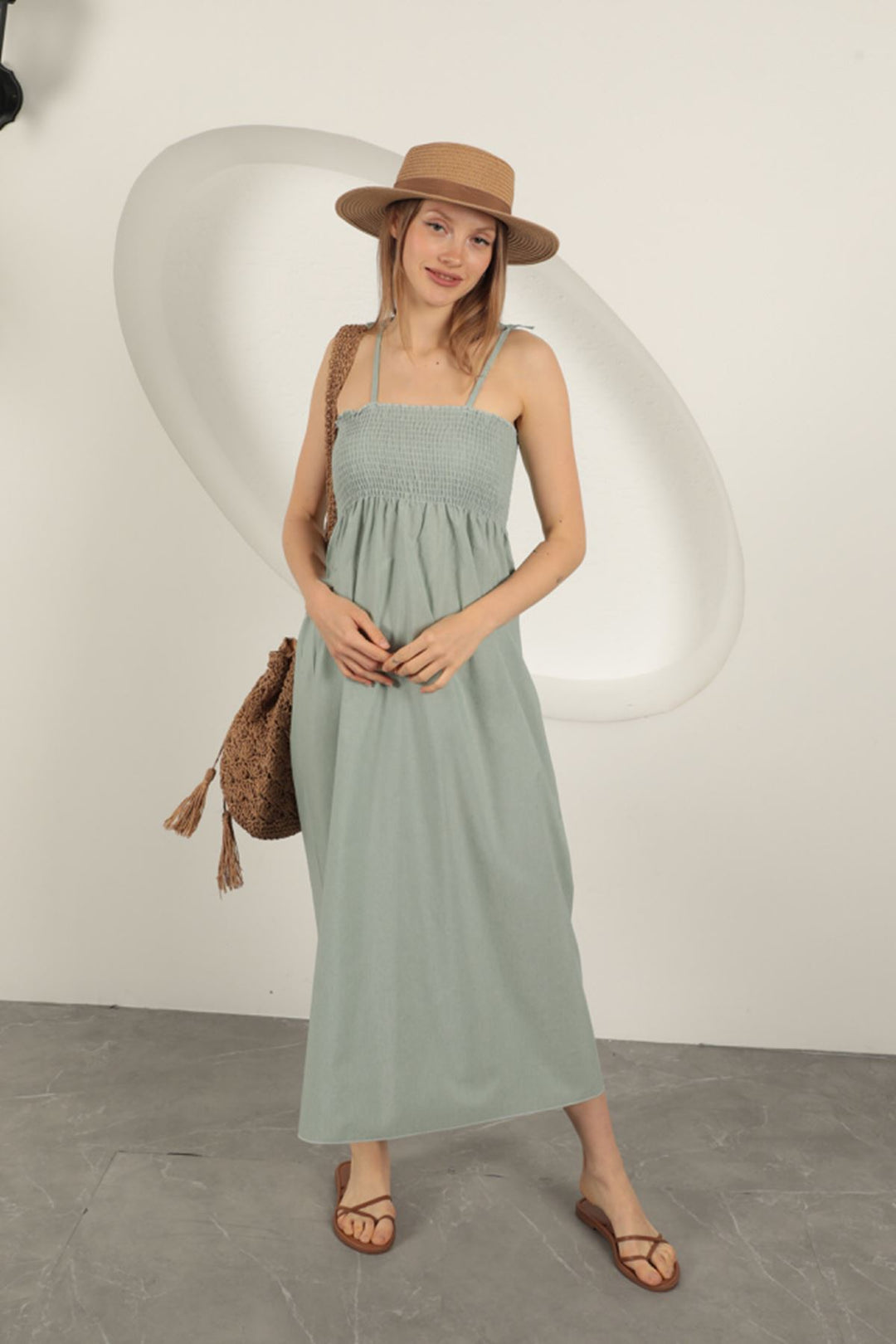 KKT Knitted Fabric Suspender Dress-Mint - Huixquilucan
