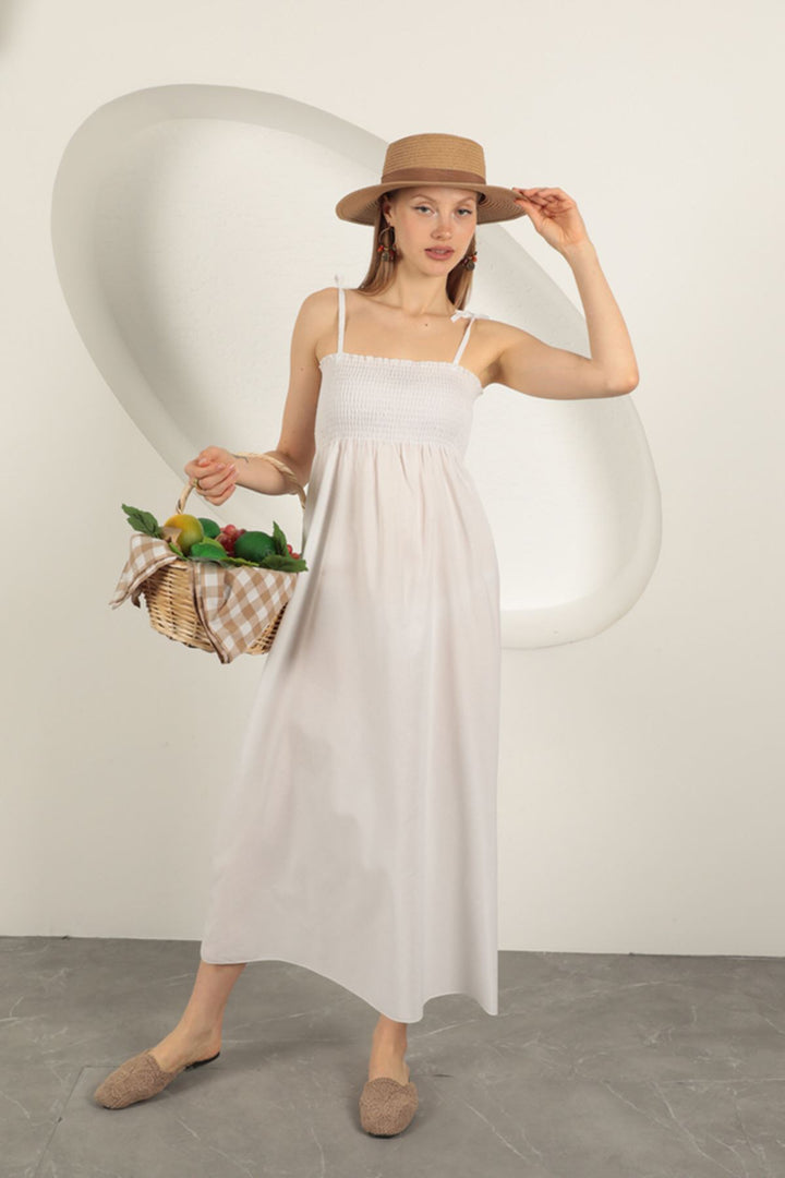 KKT Knitted Fabric Gipel Strap Dress-Ecru - Manhattan