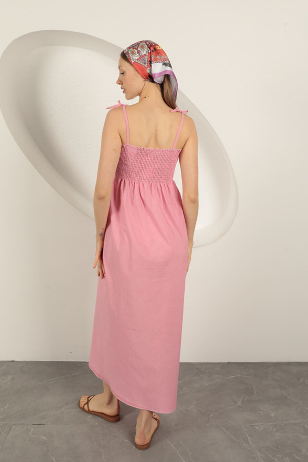 KKT Knitted Fabric Suspender Dress-Pink - Smila