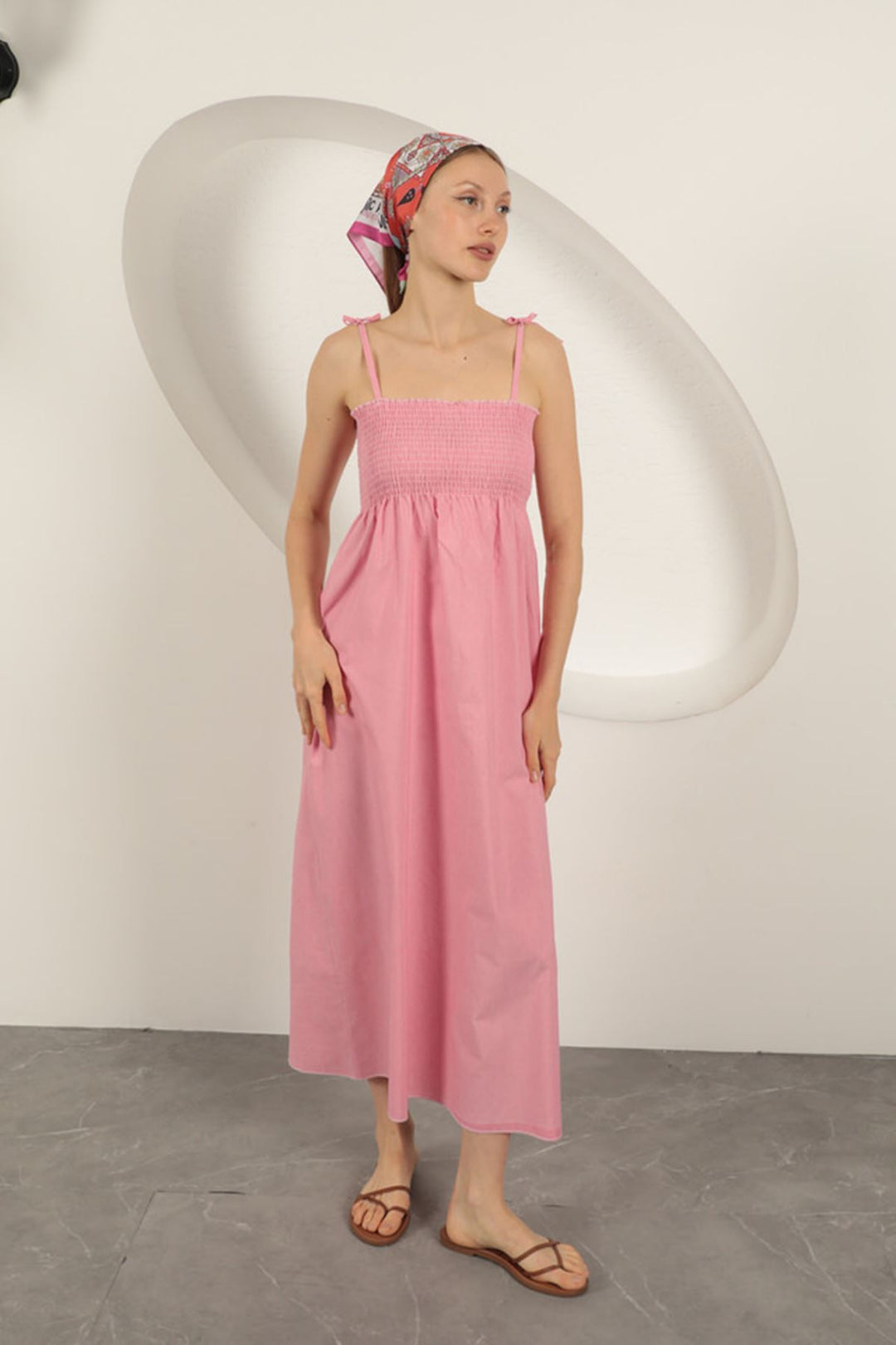KKT Knitted Fabric Suspender Dress-Pink - Smila