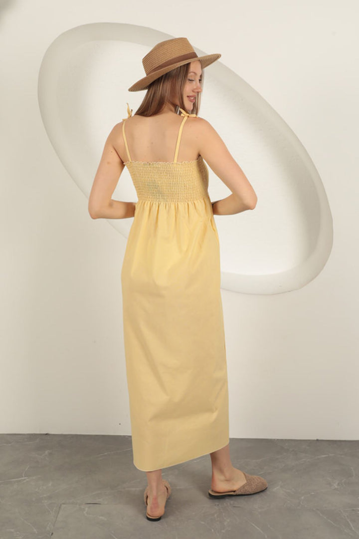KKT Knitted Fabric Strap Dress-Yellow - Papenburg