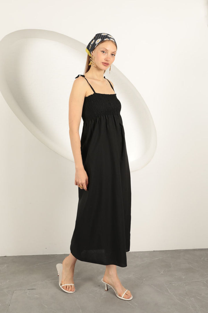 KKT Knitted Fabric Gipel Strap Dress-Black - Sankt Gallen