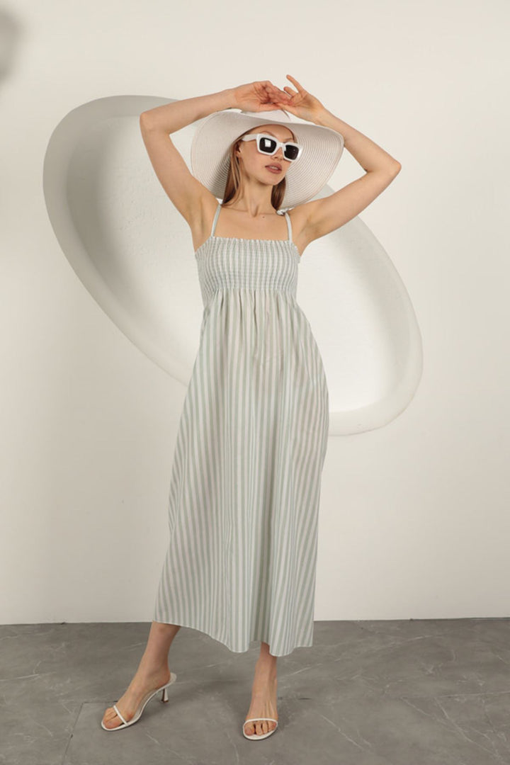 KKT Knitted Fabric Striped Dress-Mint - Champigny-sur-Marne