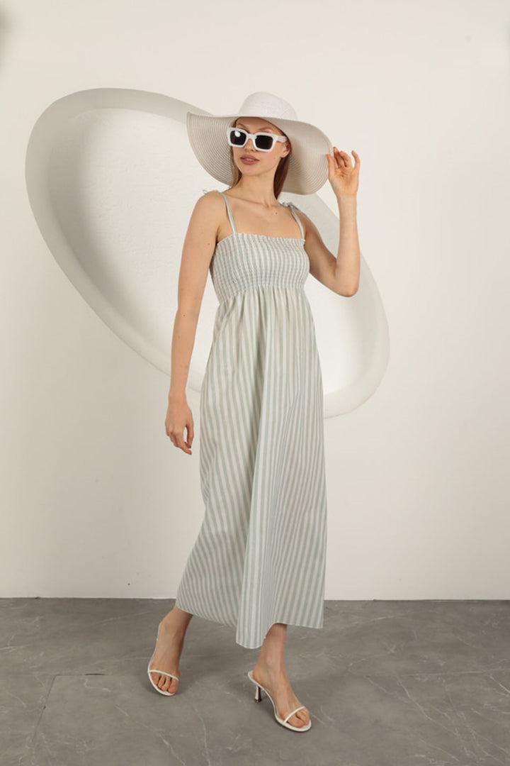 KKT Knitted Fabric Striped Dress-Mint - Champigny-sur-Marne