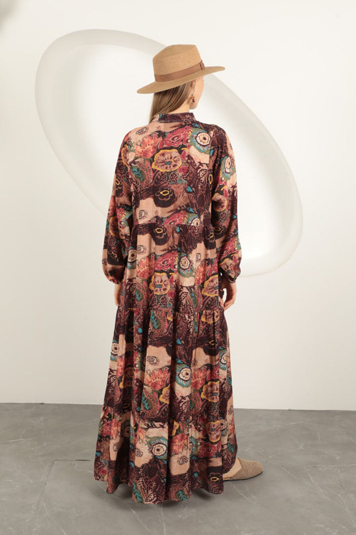 KKT Viscose Fabric Ethnic Patterned Dress-Orange - Schenectady