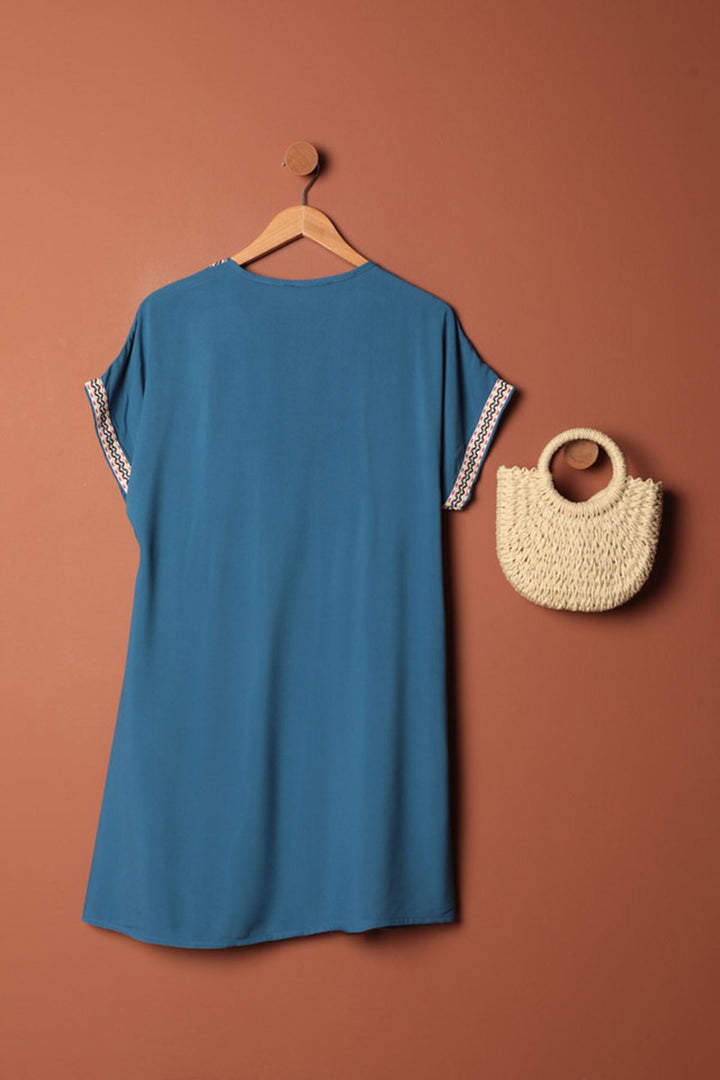 KKT Viscose Fabric Dress-Indigo - Casalnuovo di Napoli