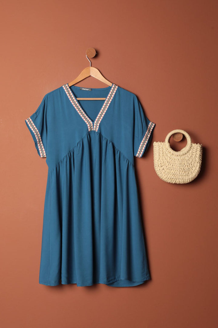 KKT Viscose Fabric Dress-Indigo - Casalnuovo di Napoli
