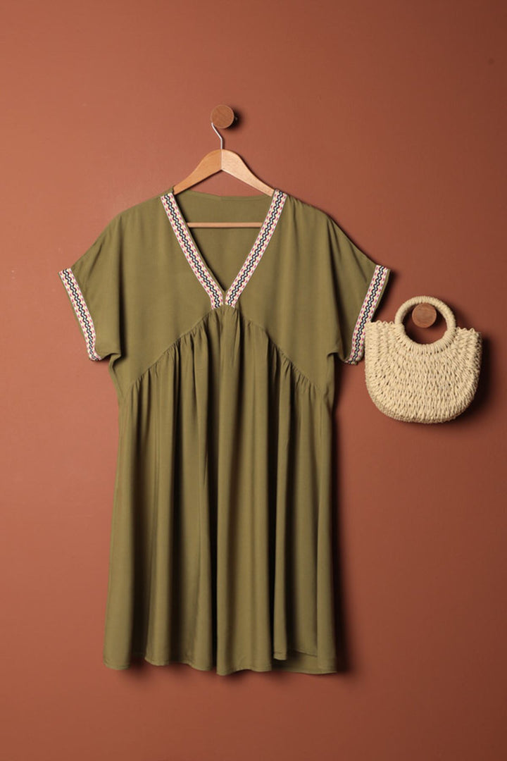 KKT Viscose Fabric Dress-Khaki - Accrington