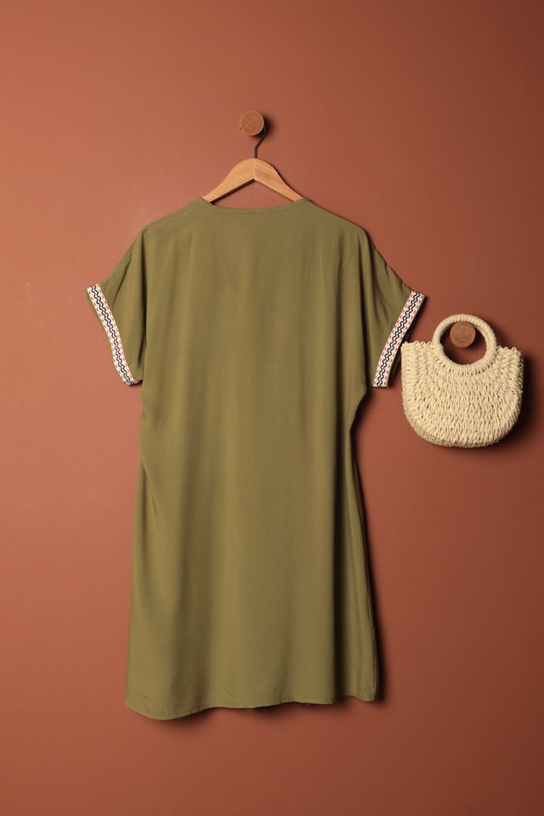 KKT Viscose Fabric Dress-Khaki - Accrington