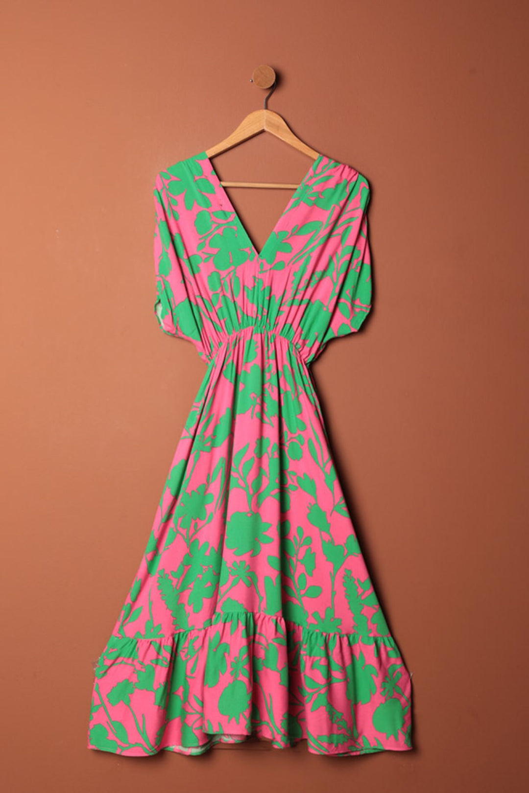 KKT Viscose Fabric Elastic Waist Dress-Fuchsia - San Sebastián de los Reyes