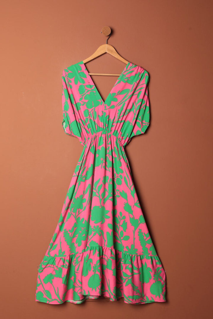 KKT Viscose Fabric Elastic Waist Dress-Fuchsia - San Sebastián de los Reyes