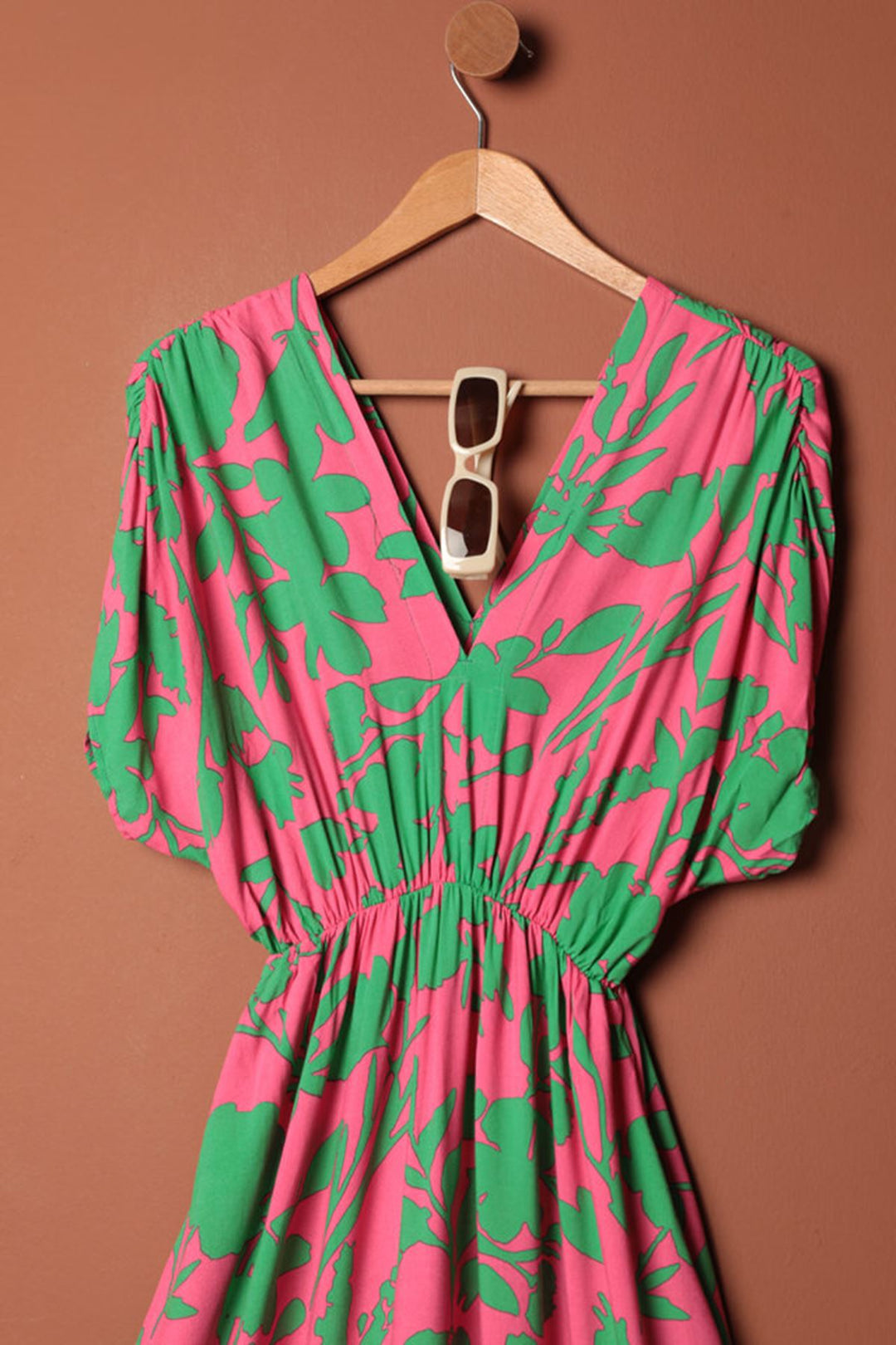 KKT Viscose Fabric Elastic Waist Dress-Fuchsia - San Sebastián de los Reyes