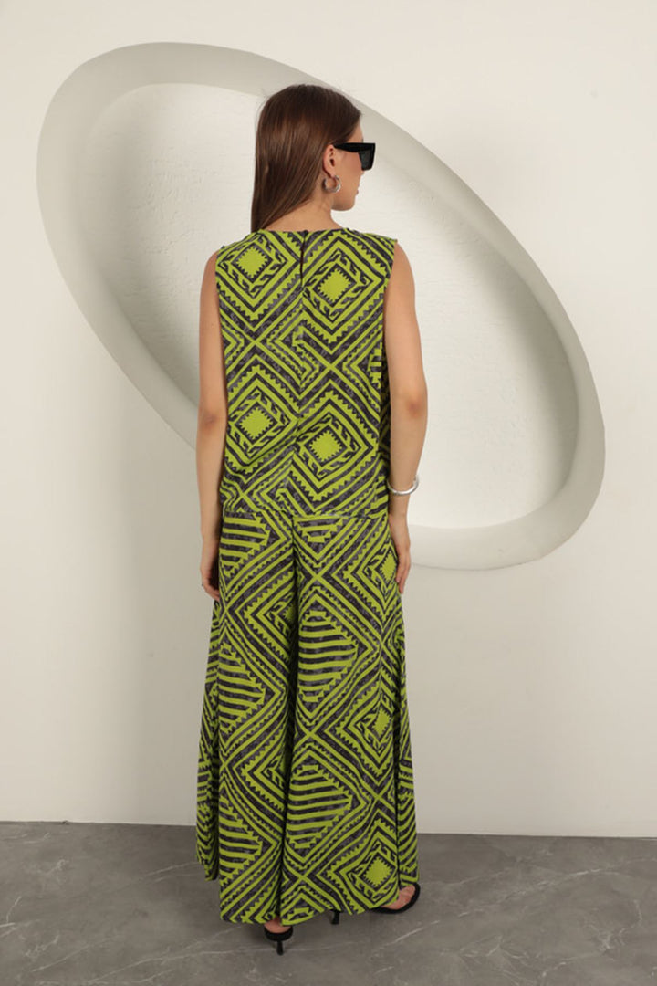 KKT Viscose Fabric Patterned Women's Suit-Oil Green - Casalecchio di Reno