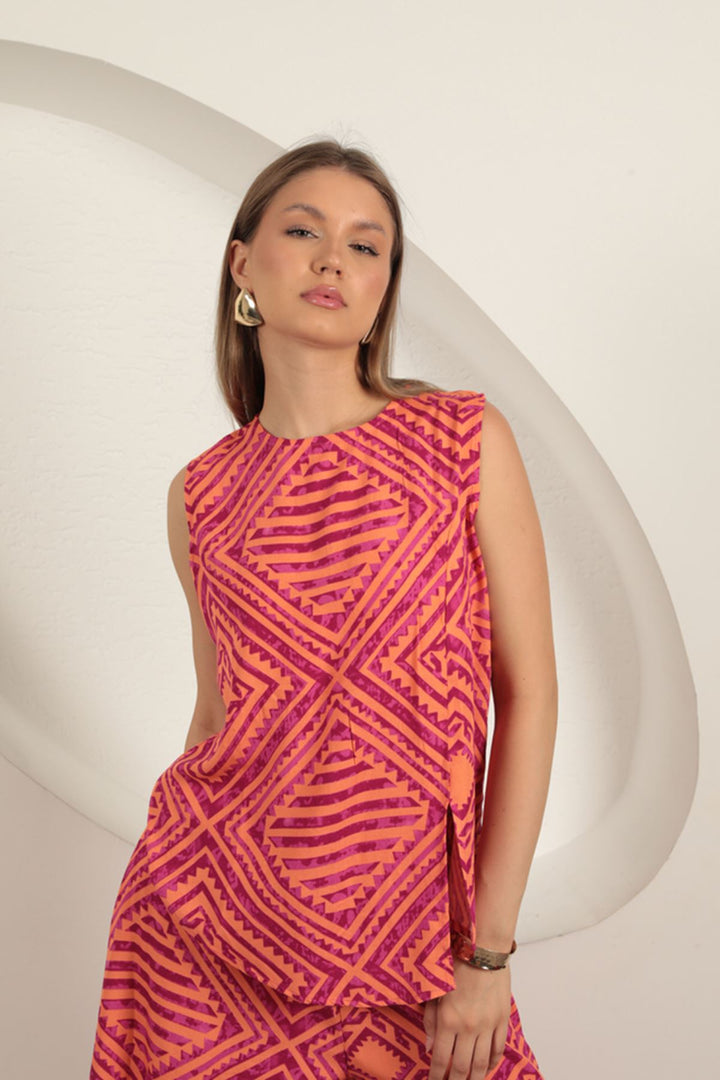 KKT Viscose Fabric Patterned Women's Suit-Plum - Prairieville