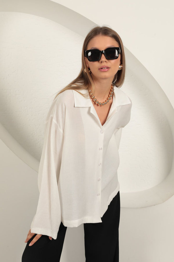 KKT Çilek Fabric Women's Shirt-Ecru - Leavenworth