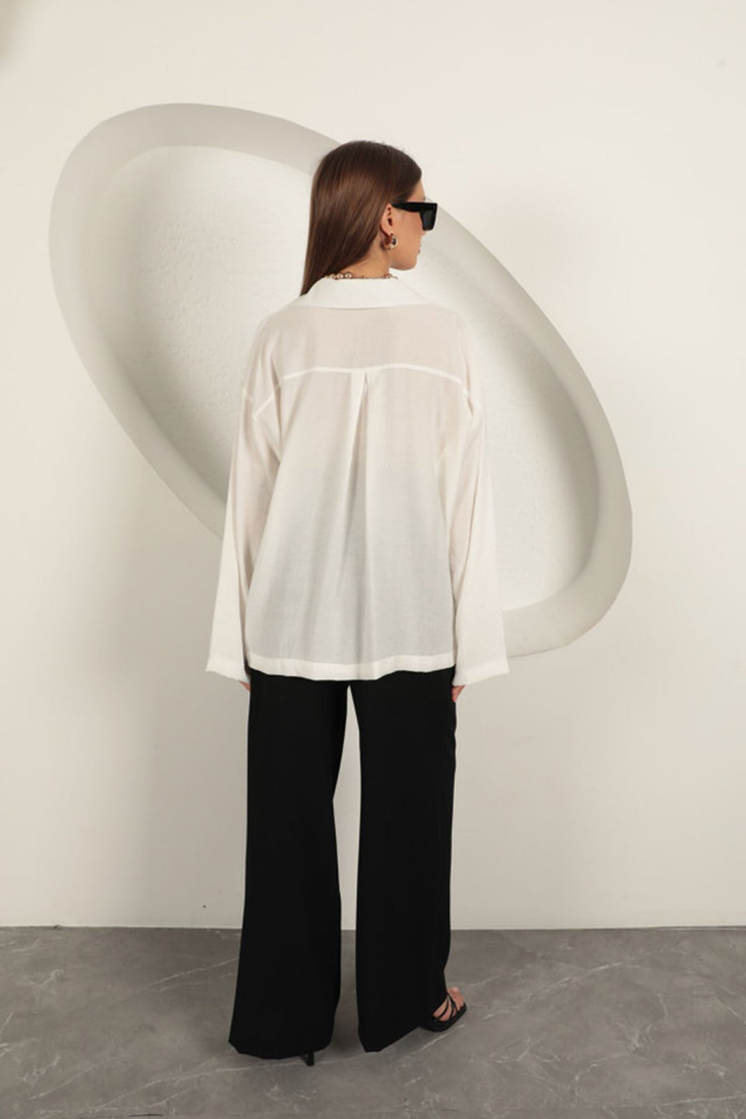 KKT Çilek Fabric Women's Shirt-Ecru - Leavenworth