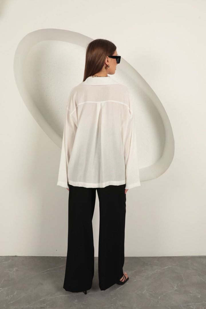 KKT Çilek Fabric Women's Shirt-Ecru - Leavenworth