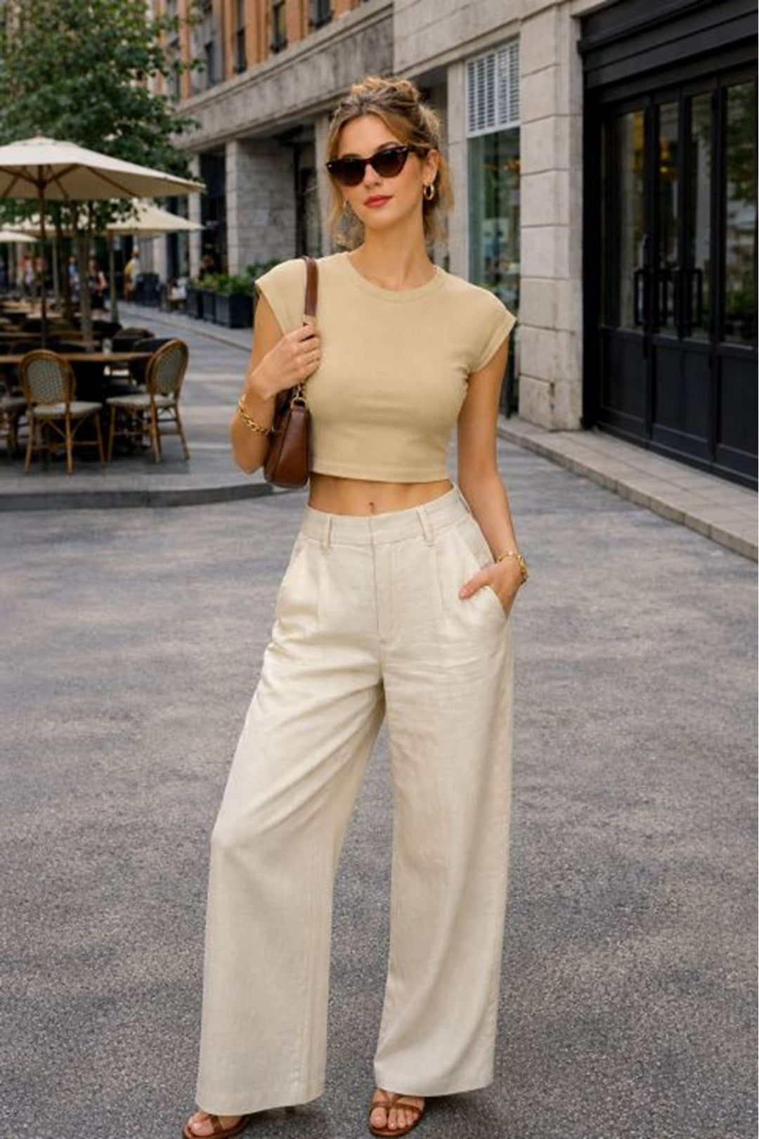 KKT Ribana Kumaş Crop Top-A.SARI - Gravina in Puglia