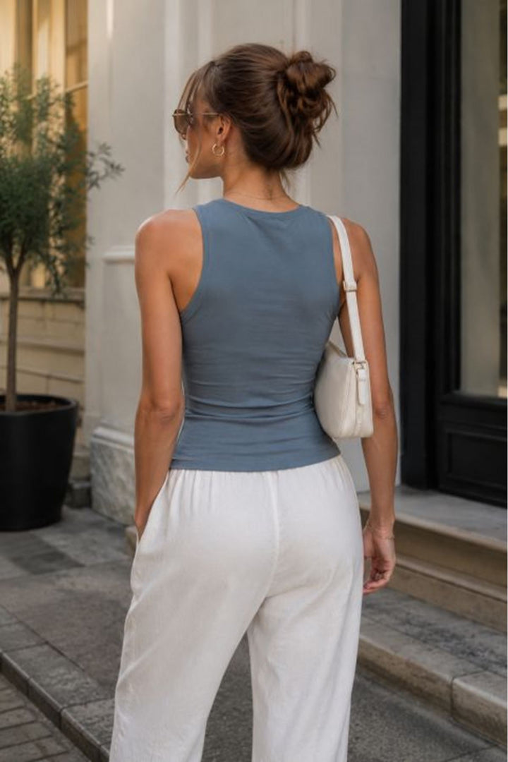 KKT Ribana Kumaş Halter Kadın Body-Mavi - Kateríni