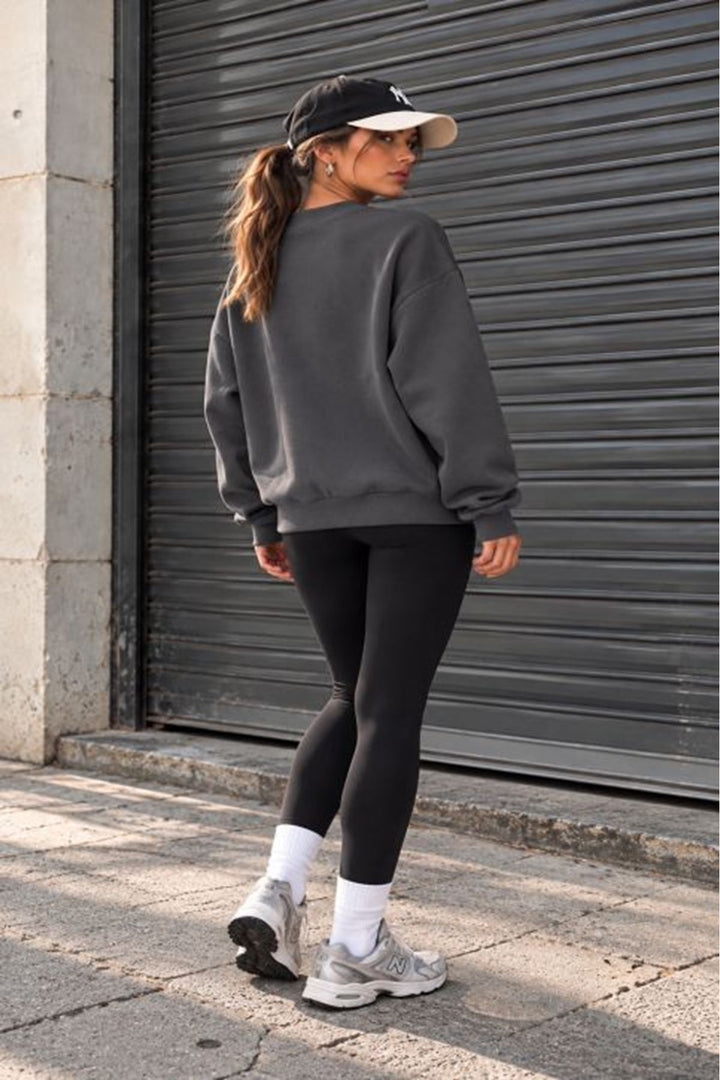 KKT Üç İplik Basic Oversize Sweatshirt-Antrasit - Luton