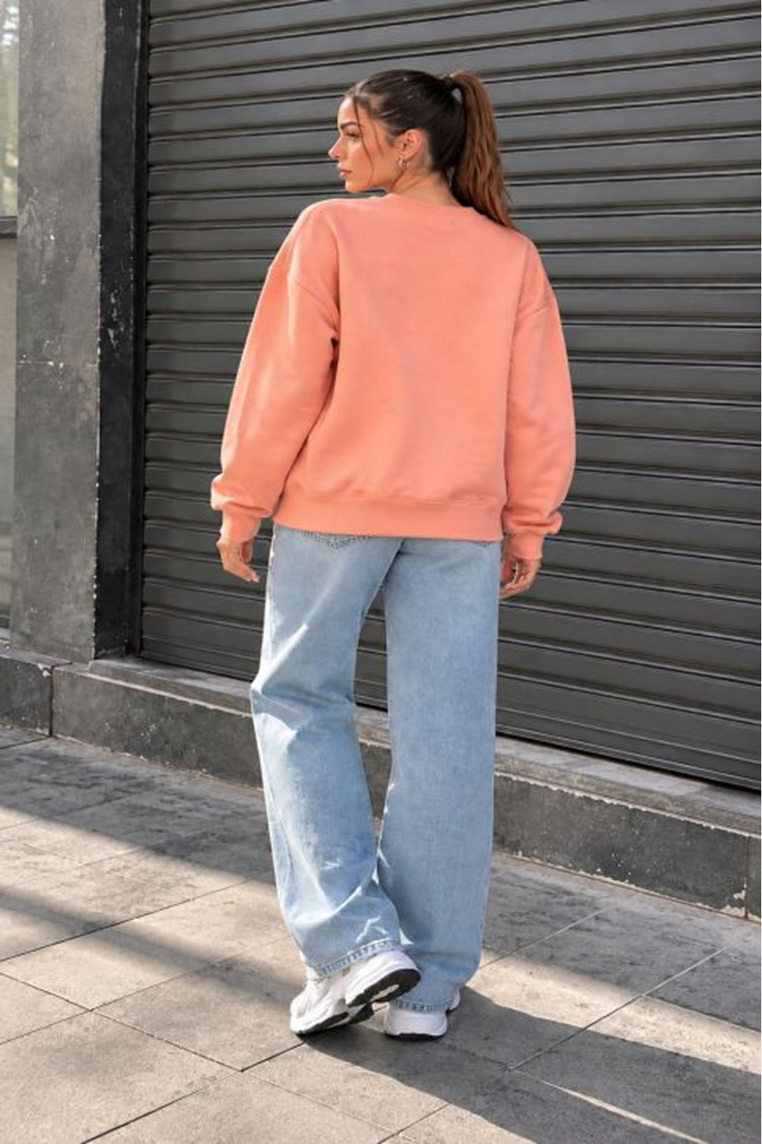 KKT Üç İplik Basic Oversize Sweatshirt-Somon - Teotihuacan