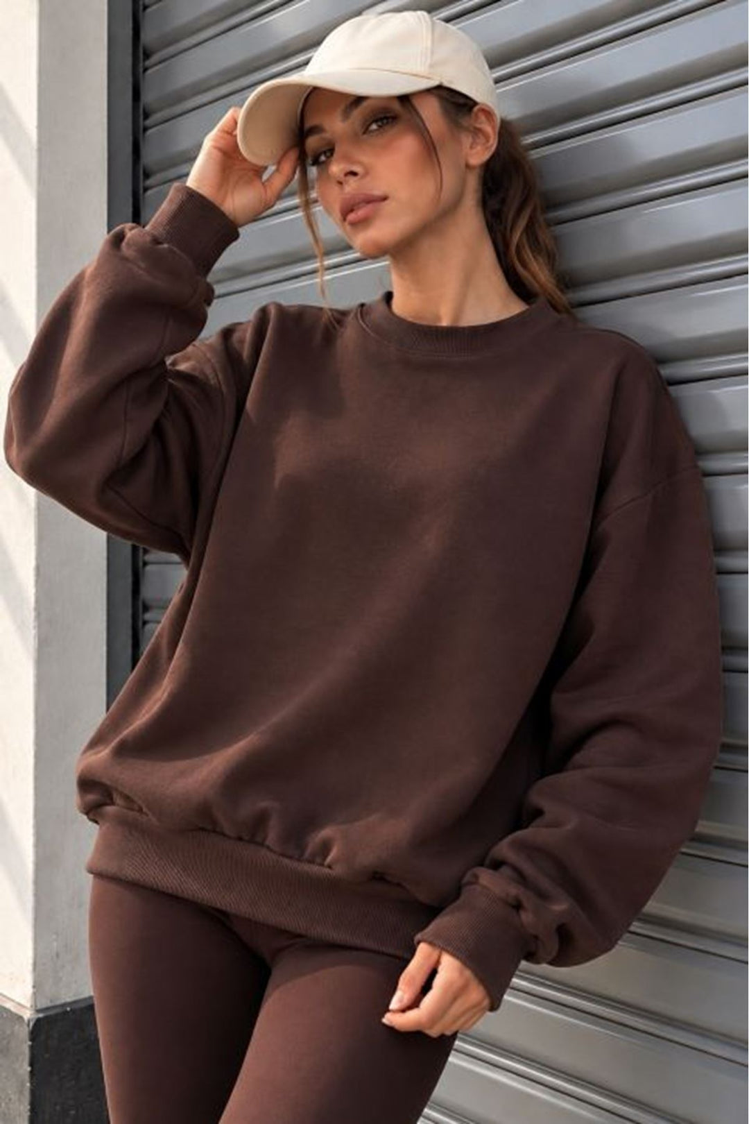 KKT Üç İplik Basic Oversize Sweatshirt-Kahve - Ettlingen