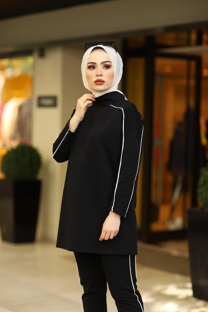 BNG بدلة نسائية سليم فيت-أسود - كليرمونت