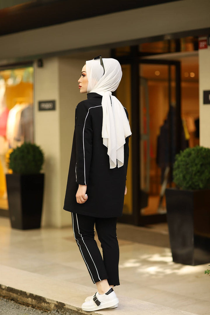 BNG بدلة نسائية سليم فيت-أسود - كليرمونت