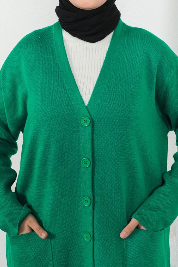 BNG Women Long Knit Cardigan Green - Clermont