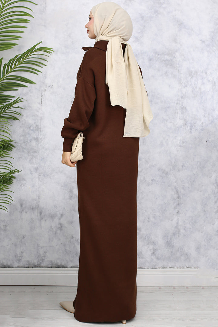 BNG Women Brown Zippered Knit Dress - Eagle Mountain