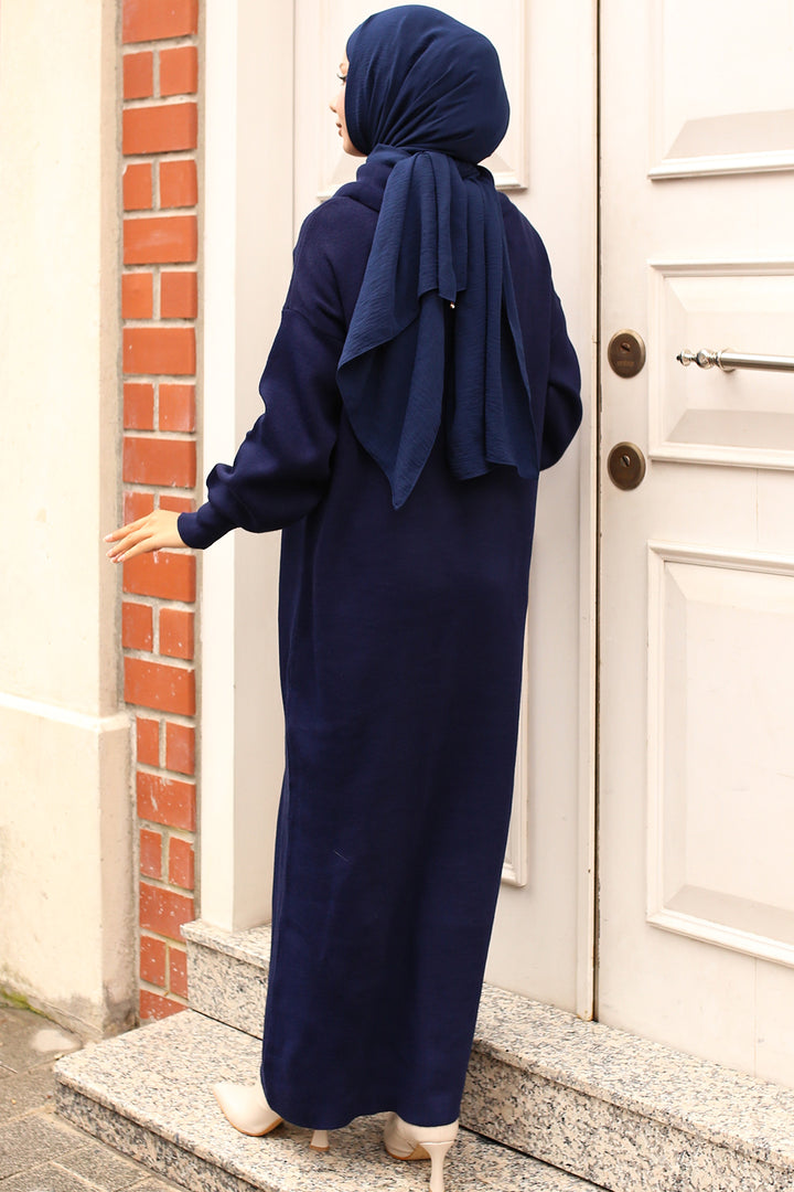 BNG Women Navy Blue Zippered Knit Dress - Medford
