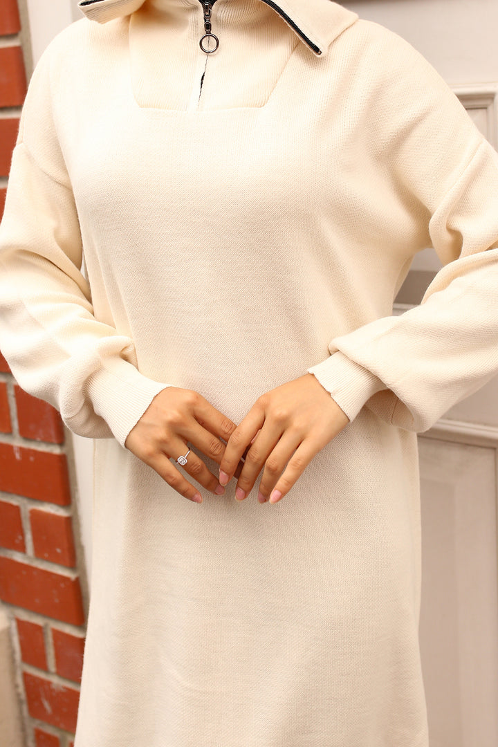 BNG Women Stone Color Zippered Knit Dress - Miami Beach
