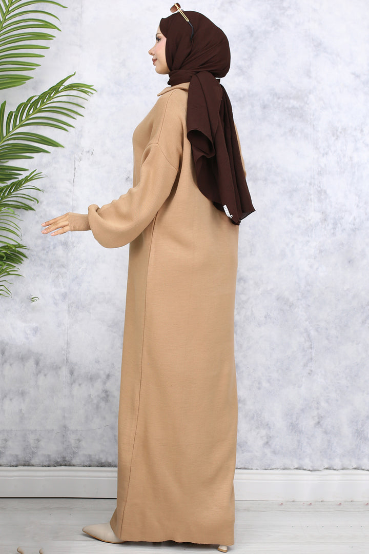 BNG Women Zippered Collar Knit Dress Mink - Swords