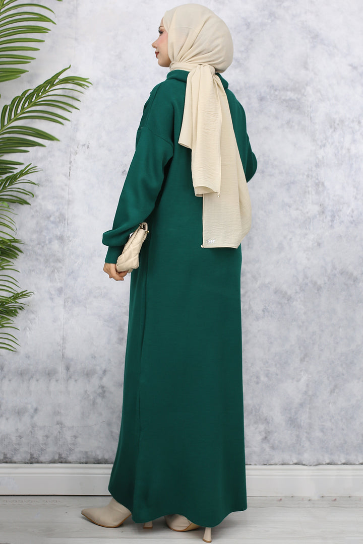 BNG Women Emerald Green Zippered Sweater Dress - Helmond