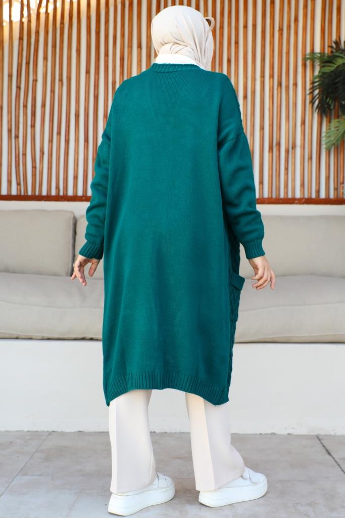 BNG Women Long Pocketed Cardigan Emerald Green - Clermont